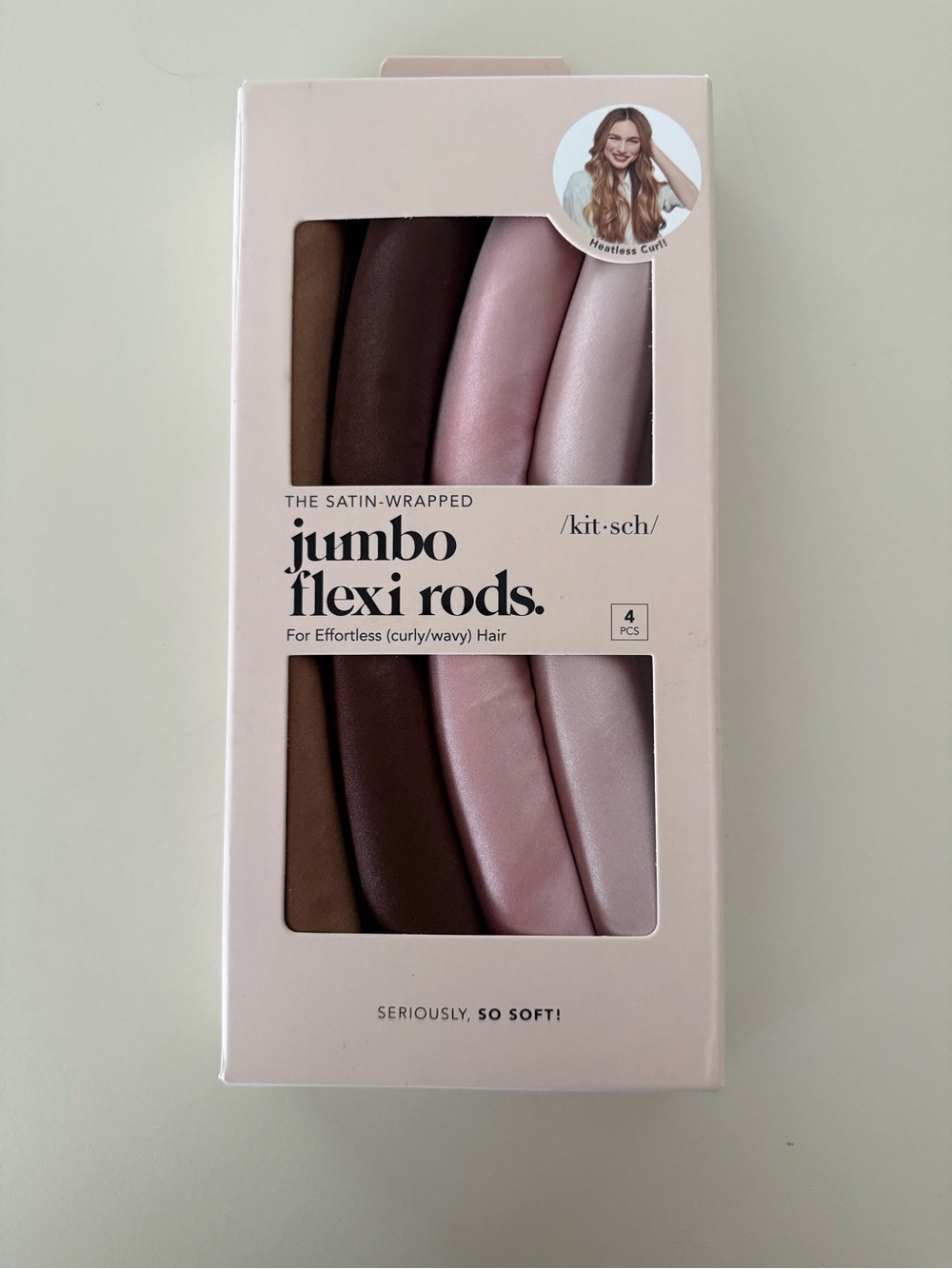 Kitsch /kit-sch/ Satin-Wrapped Jumbo Flexi Rods - Rosewood 4pc